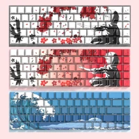 Teclas PBT transparentes con grabado lateral, altura Original, Anime, 74 teclas, compatibles con teclados 61/68, accesorios de ordenador y oficina