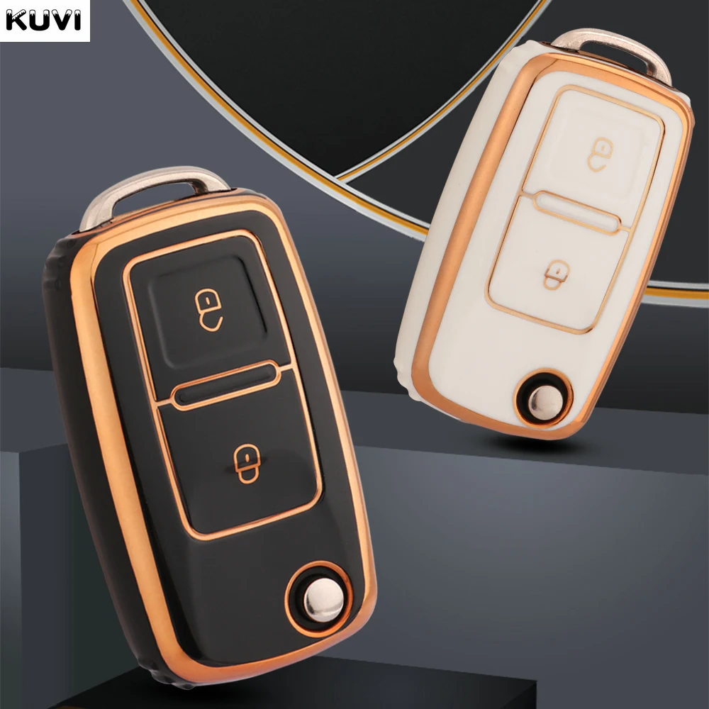 2 3 Buttons TPU Car Key Case Cover Shell Fob For VW Volkswagen MK4 Bora Golf 4 5 6 Jetta Passat Polo Bora Touran Skoda Seat