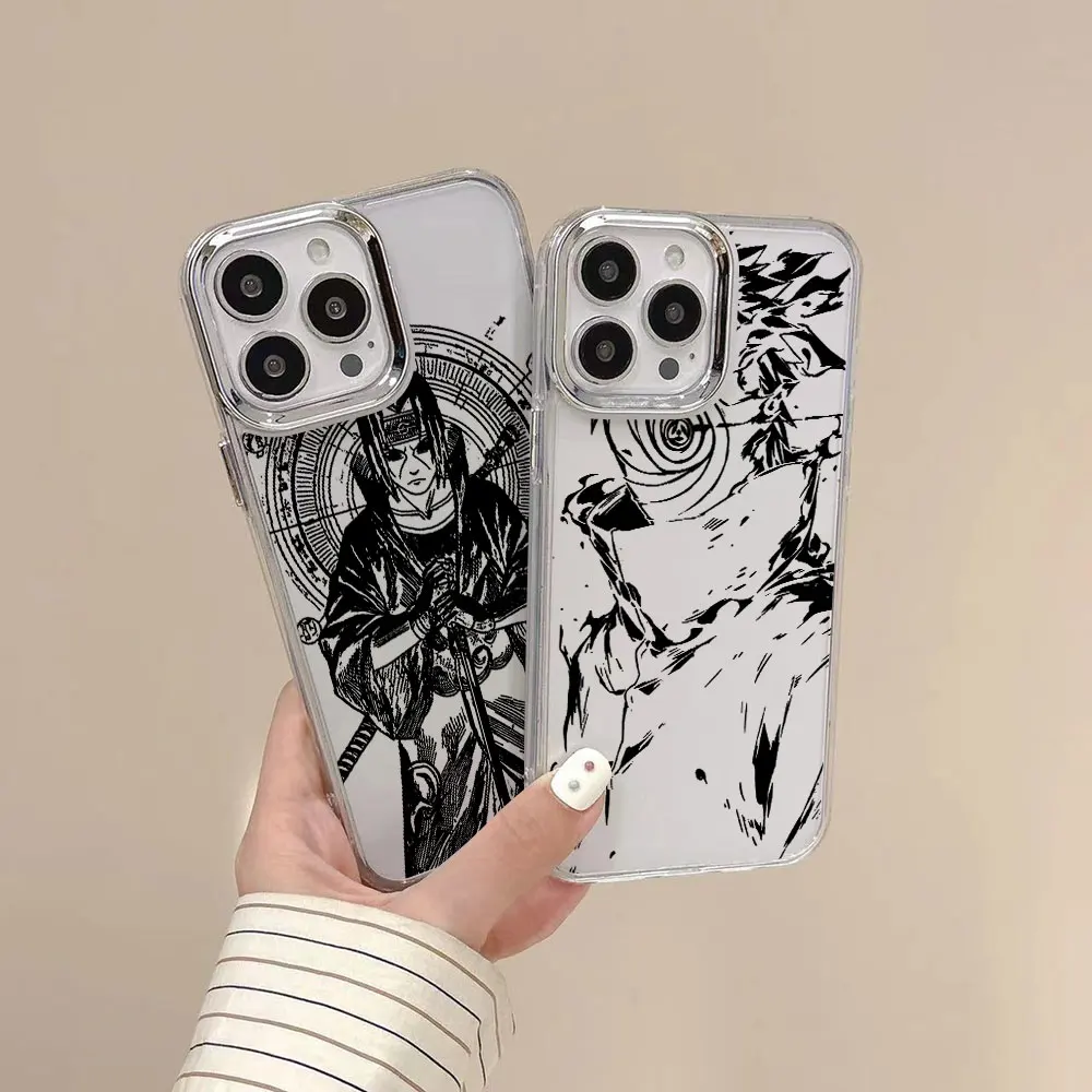 Transparent Phone Case For Samsung Galaxy S26 S24 S25 Edge S22 S21 S23 Ultra S20 FE S8 S9 Plus Black White Manga Itachi Cover