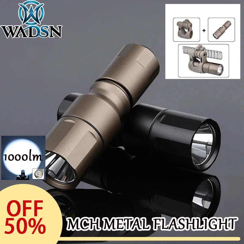 

Tactical Metal MCH Flashlight Handheld Helmet Support Clip 1000 Lumen LED White Light Powerful reconnaissance light helmet clip