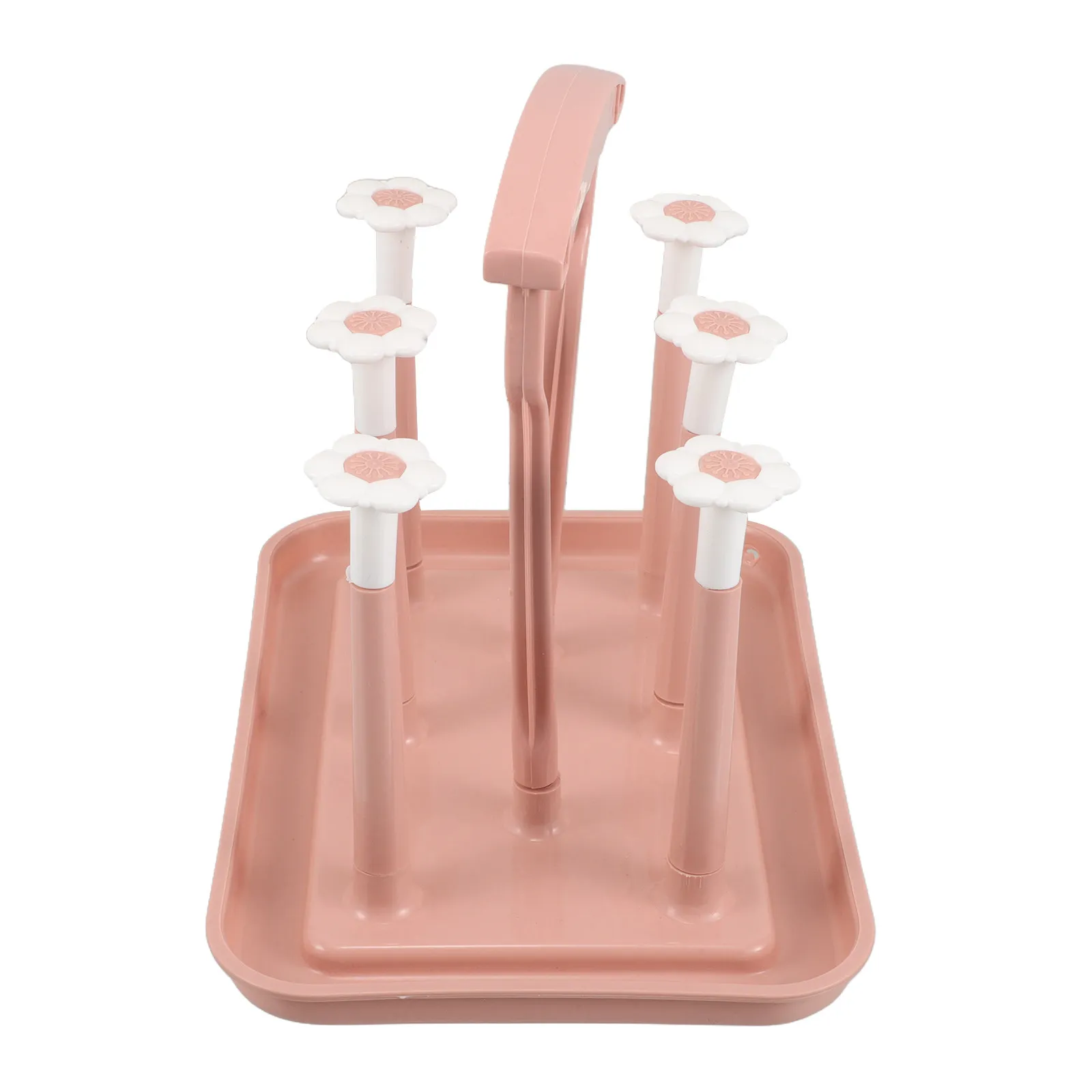 Pink Cup Drying Rack for Baby Bottles European Saving Desktop Wall Mount Bottle Drainer for Milk Bottles Tumblers