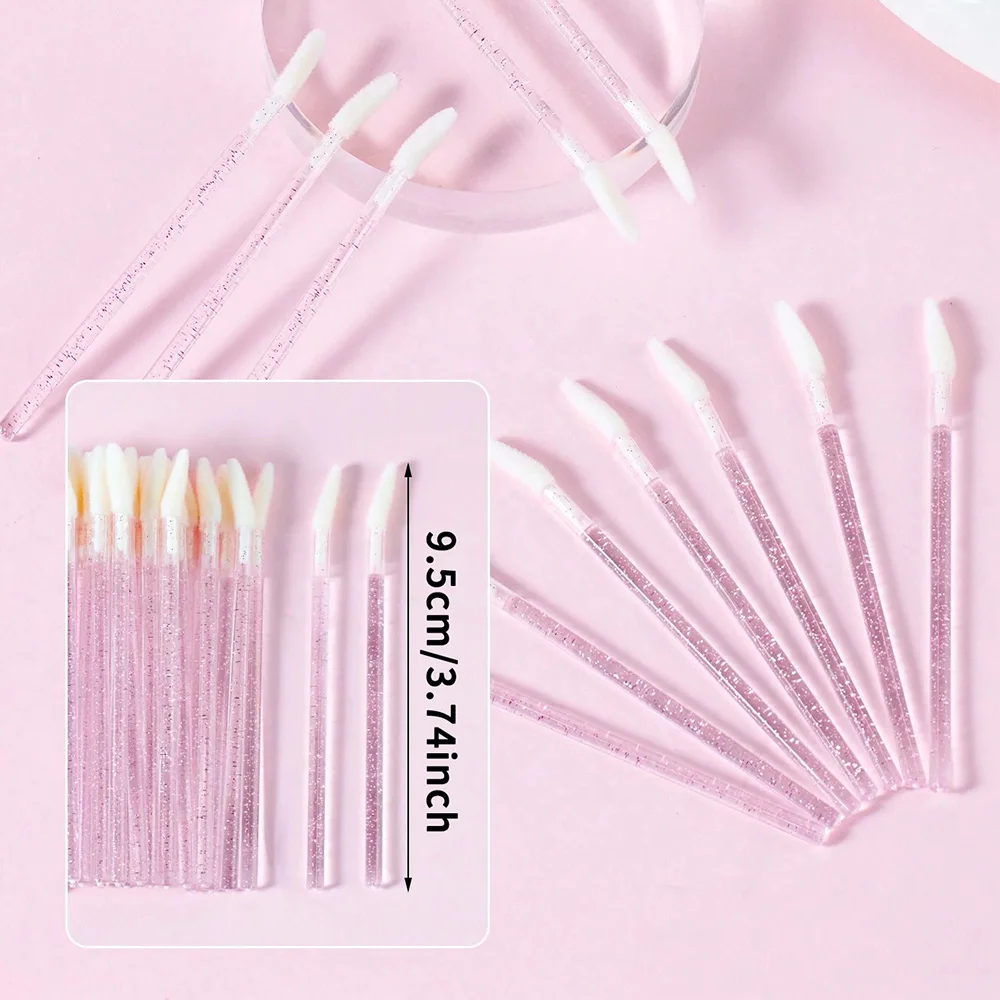 Cristal descartável Lip Brush aplicador, Lip Stick, batom, Lip Gloss aplicador, pincel de rímel, maquiagem ferramentas, 50pcs, 100pcs