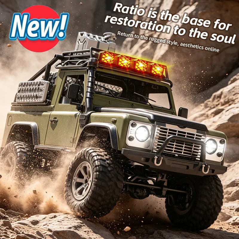 1/12 Full Scale Simulation RC Pickup Short Truck 4WD Remote Control Climbing Adjustable LED Lights Remote Control Off-road Car T