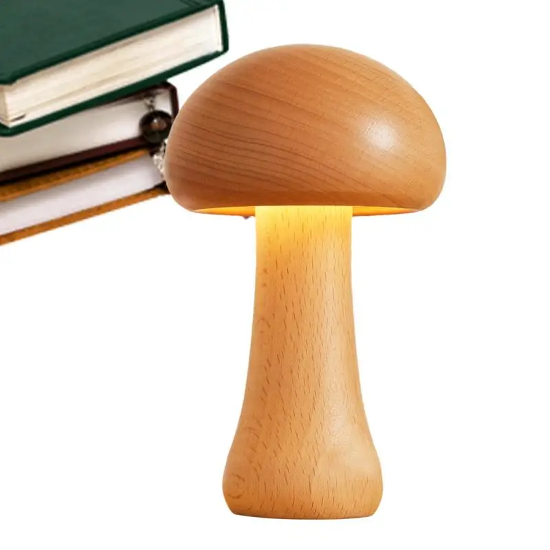 

Mushroom Touch Lamp Kids Nightlight Dimmable Mushroom Lamp Wooden Desk Lamp LED Lights Ambient Lighting Night Lights