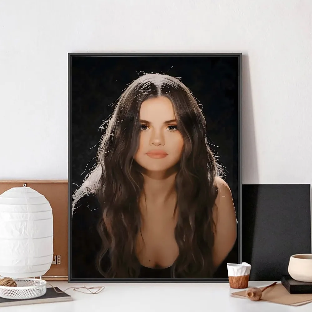 Singer S-Selena Gomez Poster No Framed Poster Kraft Club Bar Paper Vintage Poster Wall Art Painting Bedroom Study Stickers