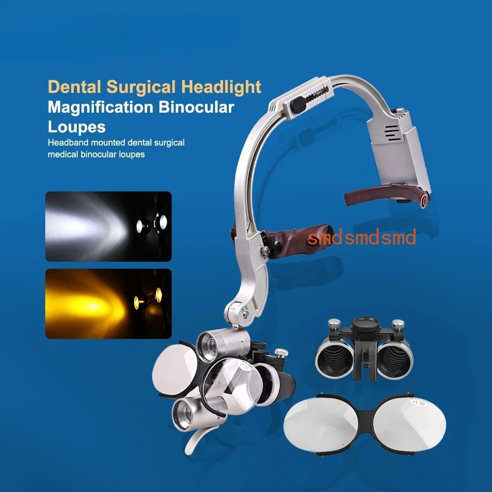 Dental LED Head Light Lamp For Magnification Binocular Loupes Denspay 5W Light 2.5X 3.5XSurgical Headlight Lab Tools