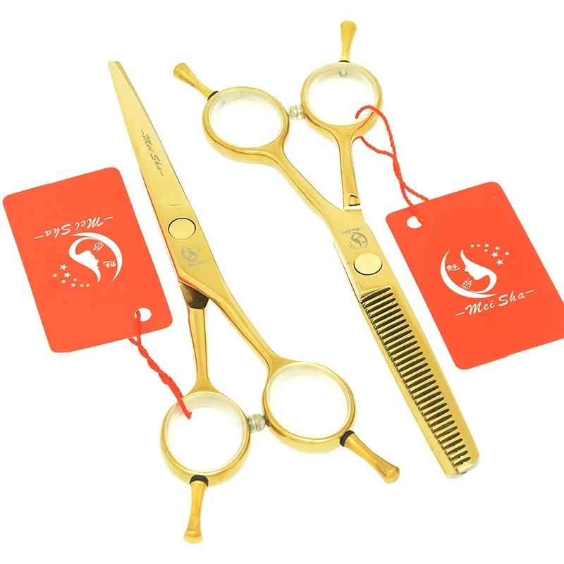 5.5 Inch Barbers Cutting Thinning Styling Shears Hair Scissors Japanese 440c Salon Hairdressing Shears Flat Teeth Blades A0002A