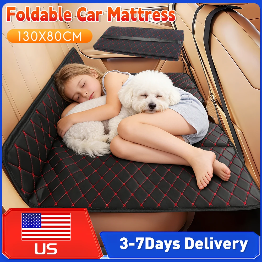 

Портативный матрас для заднего сиденья автомобиля, не надувной, из искусственной кожи, складной, универсальный для седанов, внедорожников, грузовиков, путешествий