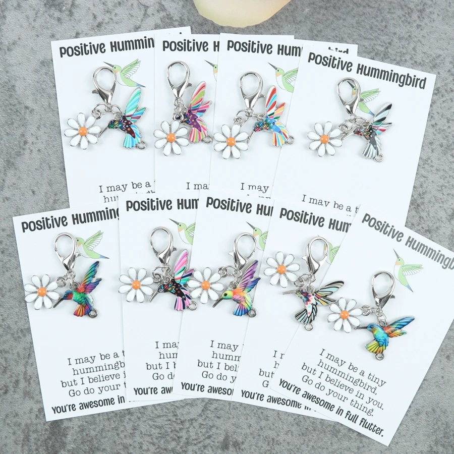 9pcs Unique Hummingbird Keychains, Charming Hummingbird-Themed Creative Keychain Accessories, Stylish Handbags for Men and Women