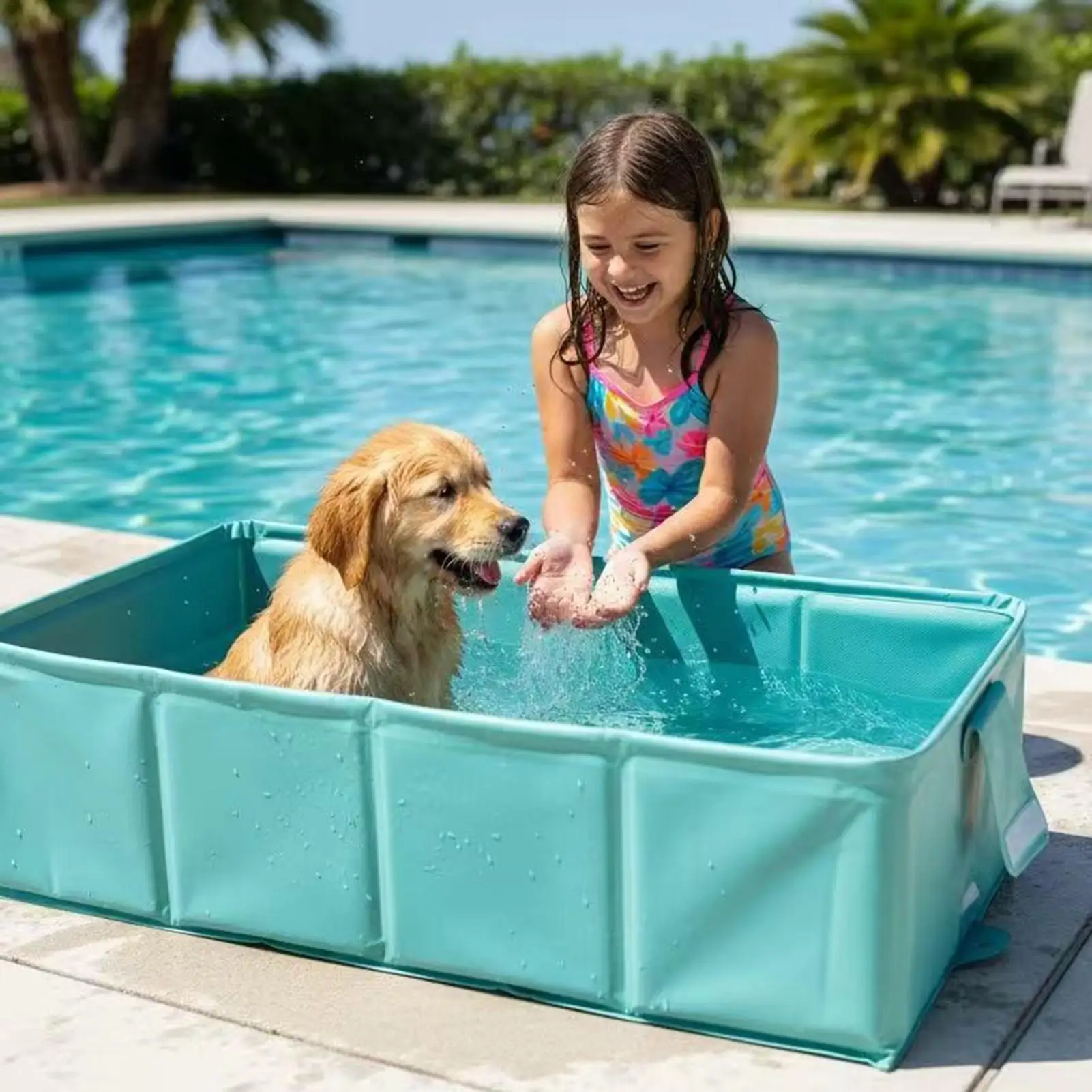 

Dog Swimming Pool Non-Slip Folding Cat Pool 80x40x20cm Pet Bathtub For Cat Beach Outdoor Playground Backyard Home Travel