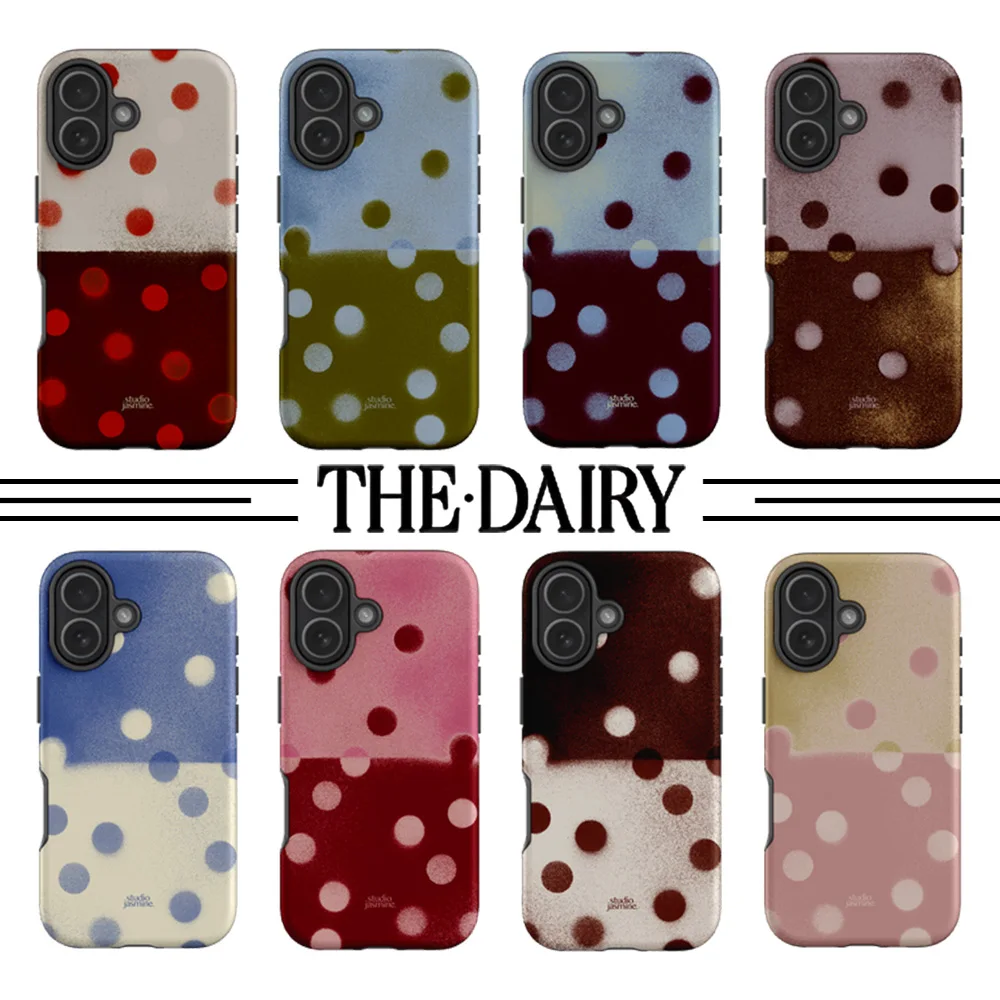 Modische Traumhafte Polka-Dot-Handyhülle für iPhone 17 16 15 14 13 12 11 Pro Max Air Plus Luxuriöse Doppelschichtige Rückabdeckung