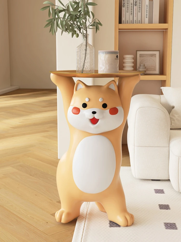 

Floor-standing Dog Next To The Sofa in The Living Room TV Cabinet, Bedside Items Display Rack, Shiba Inu Decorative Ornaments