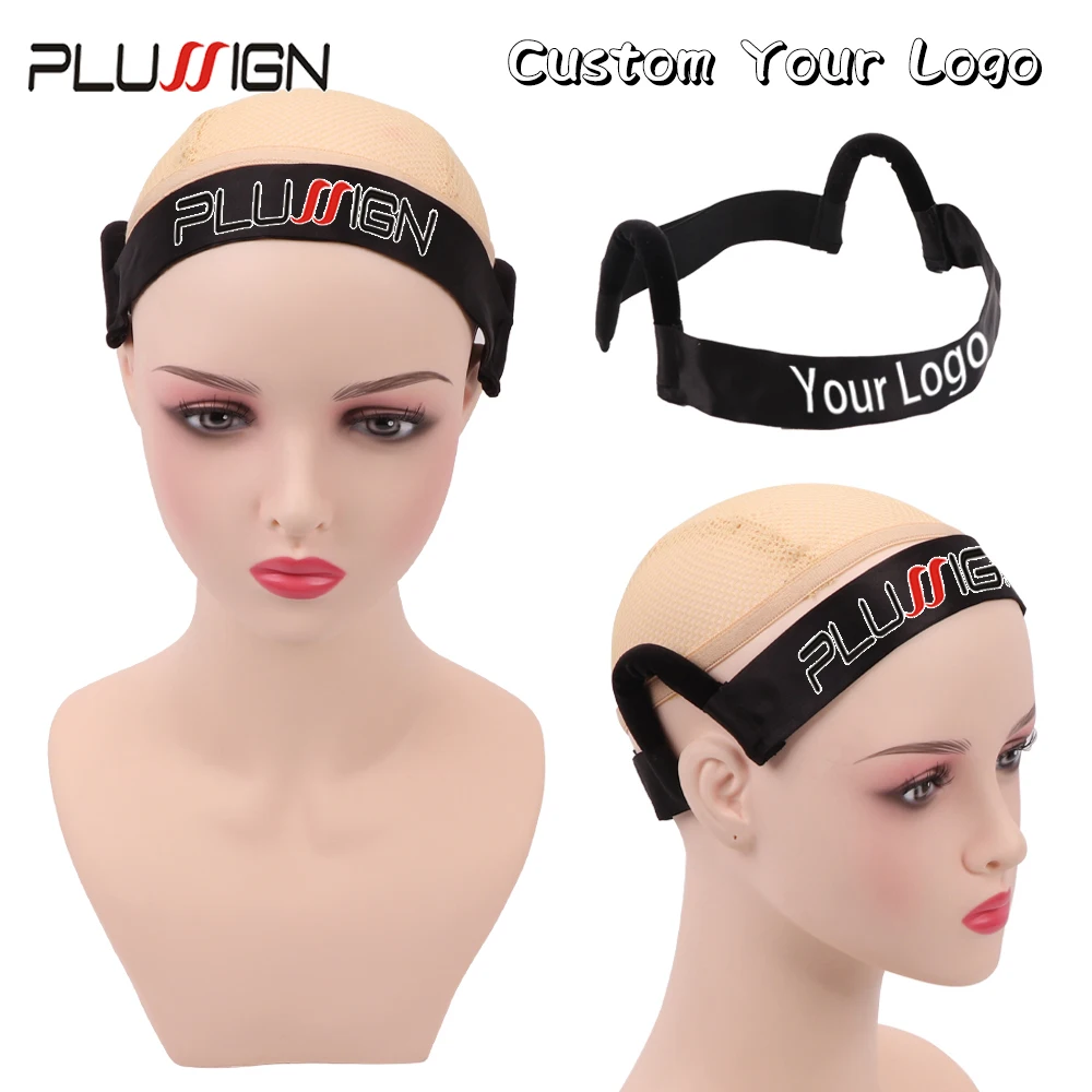 

Custom Logo Reusable Satin Elastic Wig Band C Shaped Lace Melting Band Edge Control Painless Adjustable Band Hair Styling Tools
