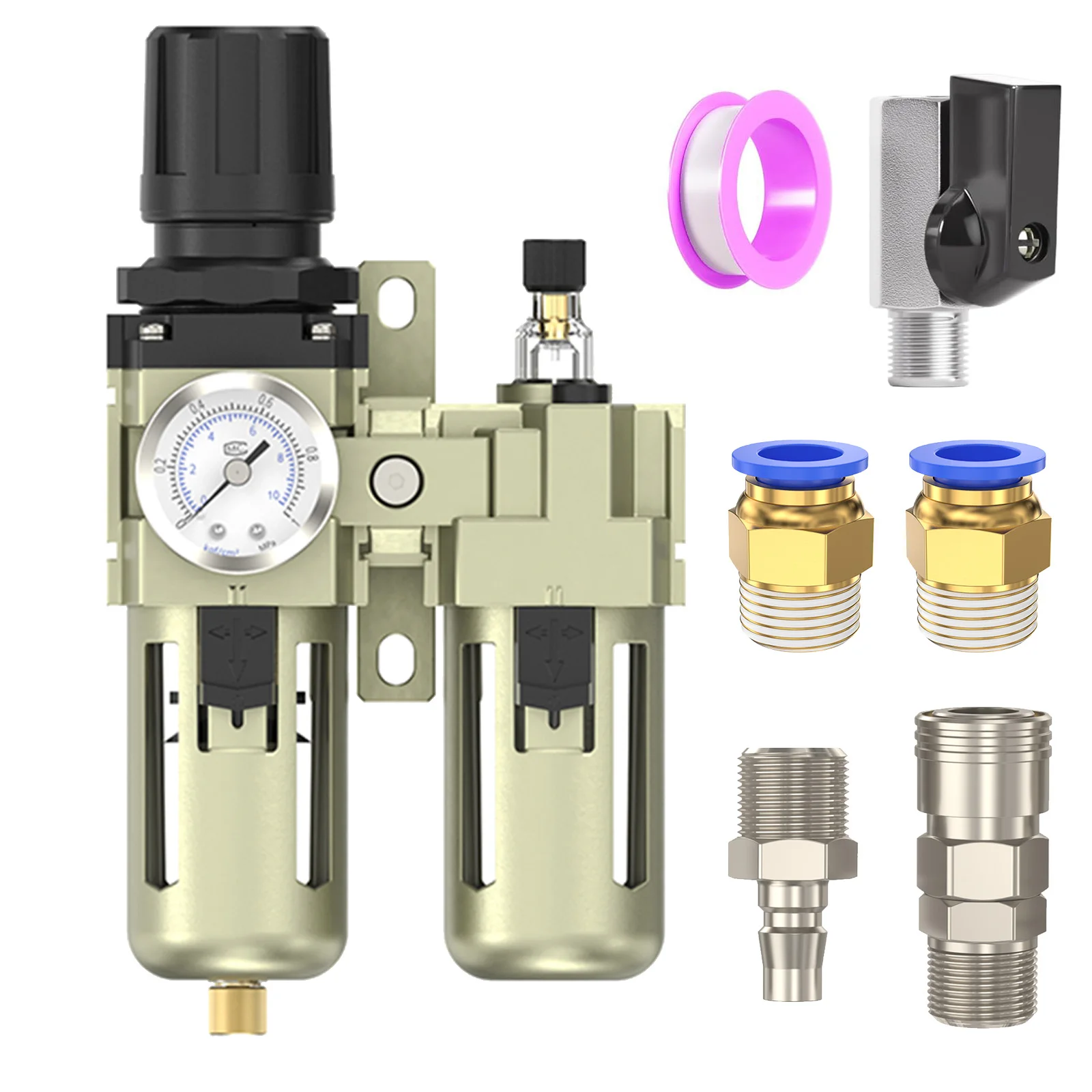 

Air filter AC2010 AC3010 AC4010 is used for gas filtration, oil-water separation, and comes with a pressure gauge