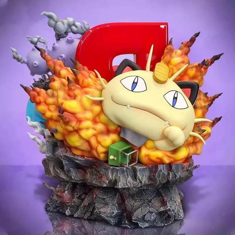 41cm pokemon evolução figura anime figuras com luz led estátua cinza ketchum figuras 38cm ovo foguete equipe coleção modelo brinquedos