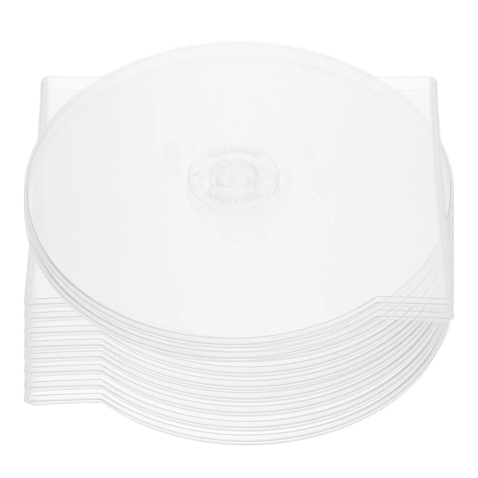 20Pcs Cd Case Half Round White Transparent Clamshell Protective Dvd Storage Disc Holder Hard Shell for Office Home Use