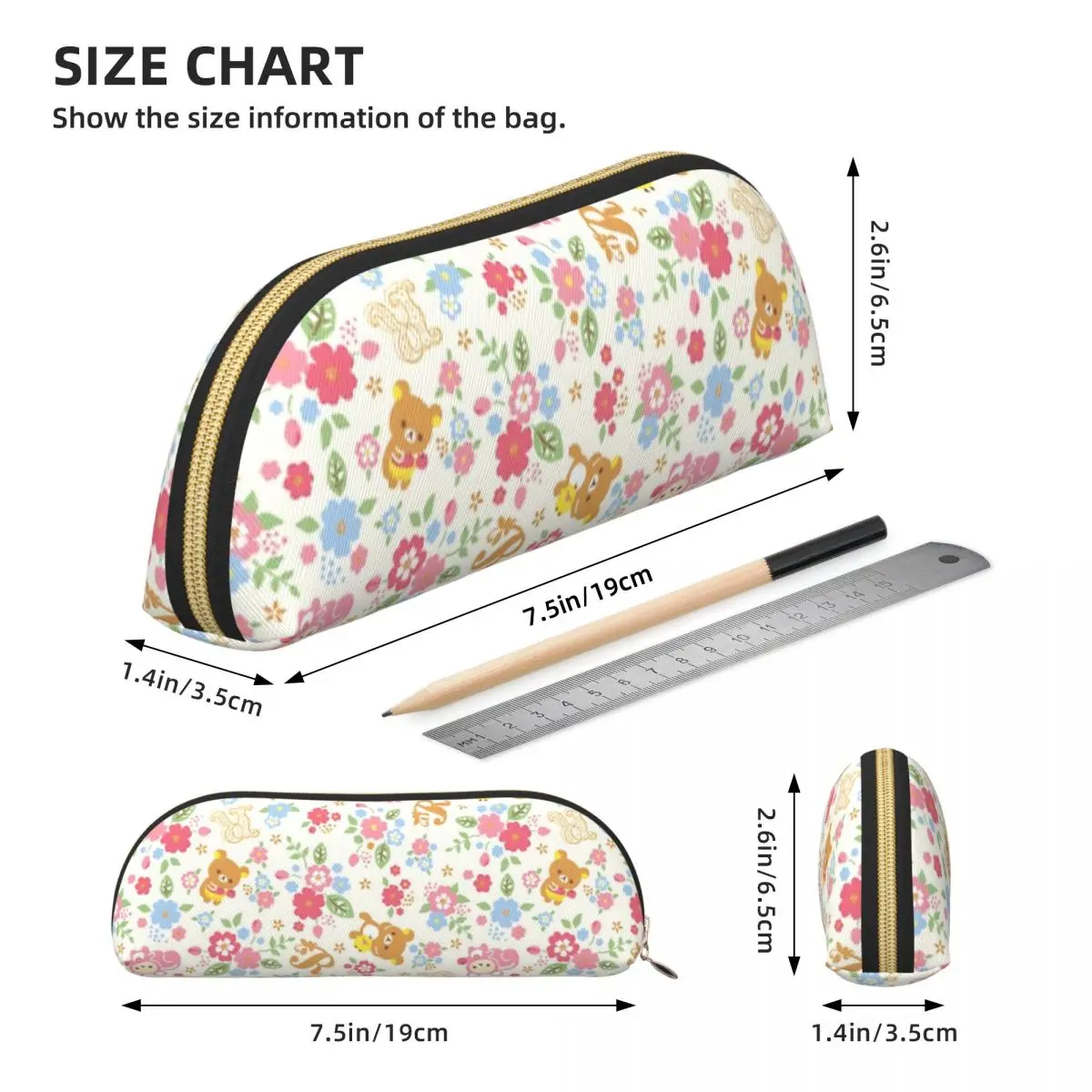 لطيف Rilakkuma زهرة نمط مقلمة حامل قلم تخزين القرطاسية لوازم سعة كبيرة صندوق القلم حقيبة أقلام رصاص للبنين بنات