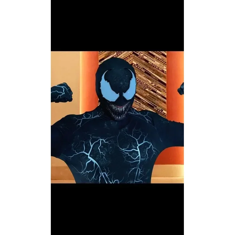 EE01 Nuovo Halloween Adulti Bambini Venom Symbiote Spidycosplay Costume Tuta Zentai Seconda Pelle Vestito da Uomo Party JumpsuitIo0!