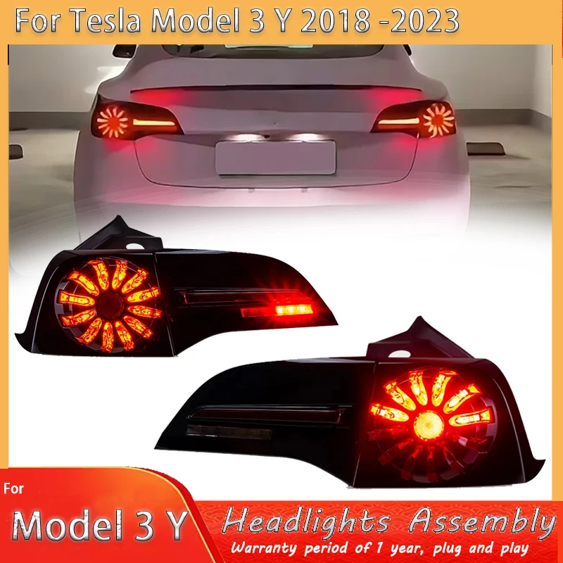 

LED Taillight Assembly for Tesla Model 3 2019-2023 taillight assembly Model Y modified Martin wide light LED flow steering