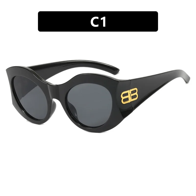 Vintage Oversized Square Cat Eye Y2K Sunglasses Women New Fashion Brand Black Gradient Sun Glasses Men Hip Hop Punk Shades Uv400