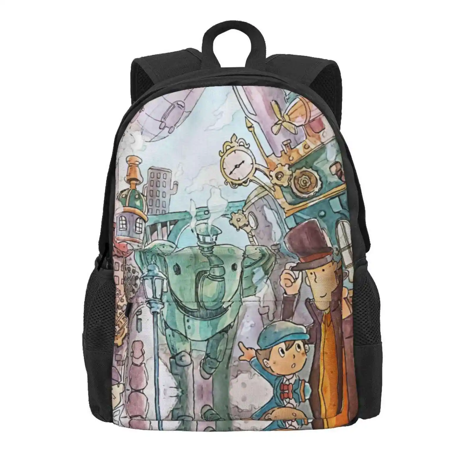 Professor Layton,Professor Layton And The New World, Professor Layton Hot Sale Schoolbag Backpack Fashion Bags Professor Layton