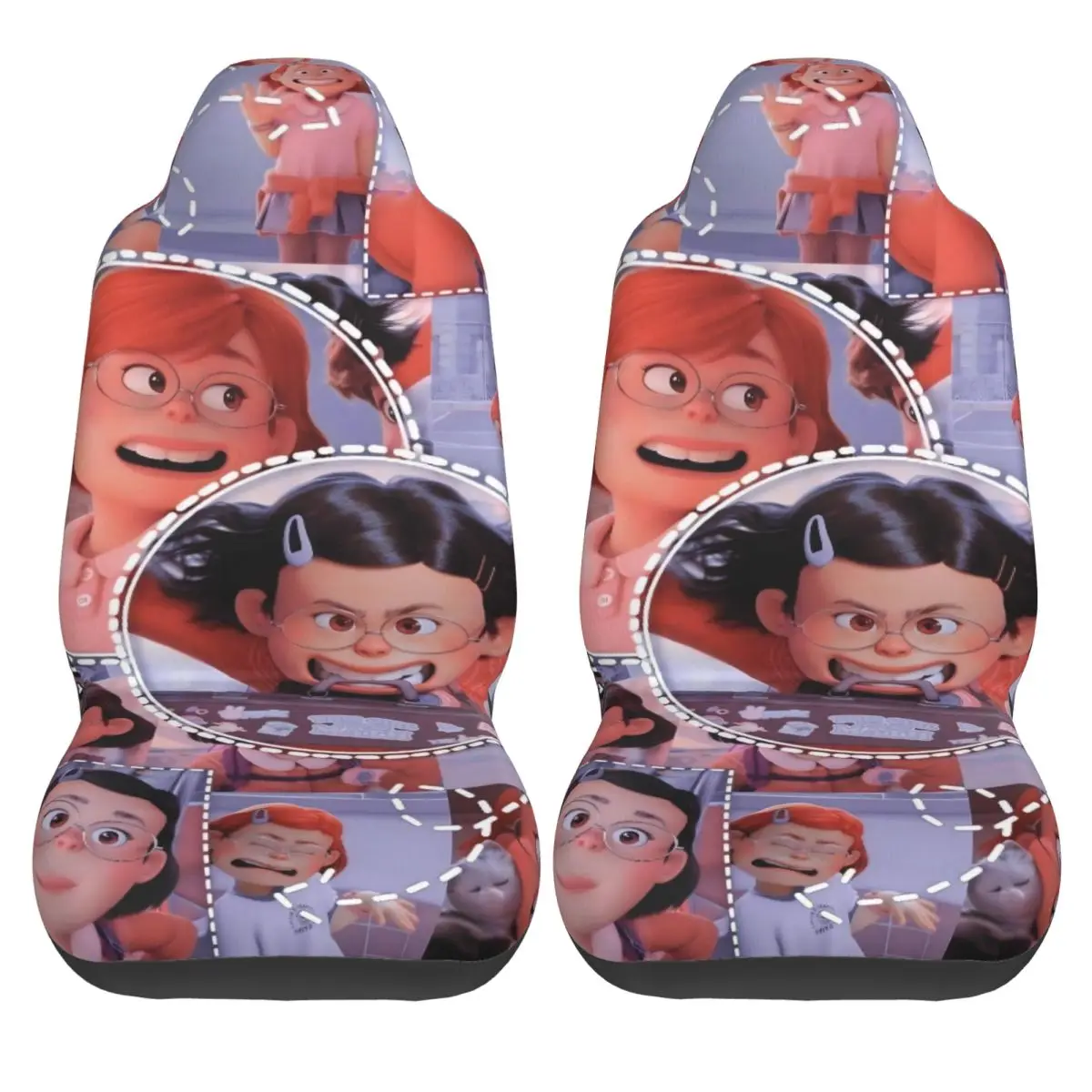 

Turnings Reds Car Seat Covers Mei Lee Kawaii Automobile Auto Seat Covers Polyester Stretchy Two Pieces Cover
