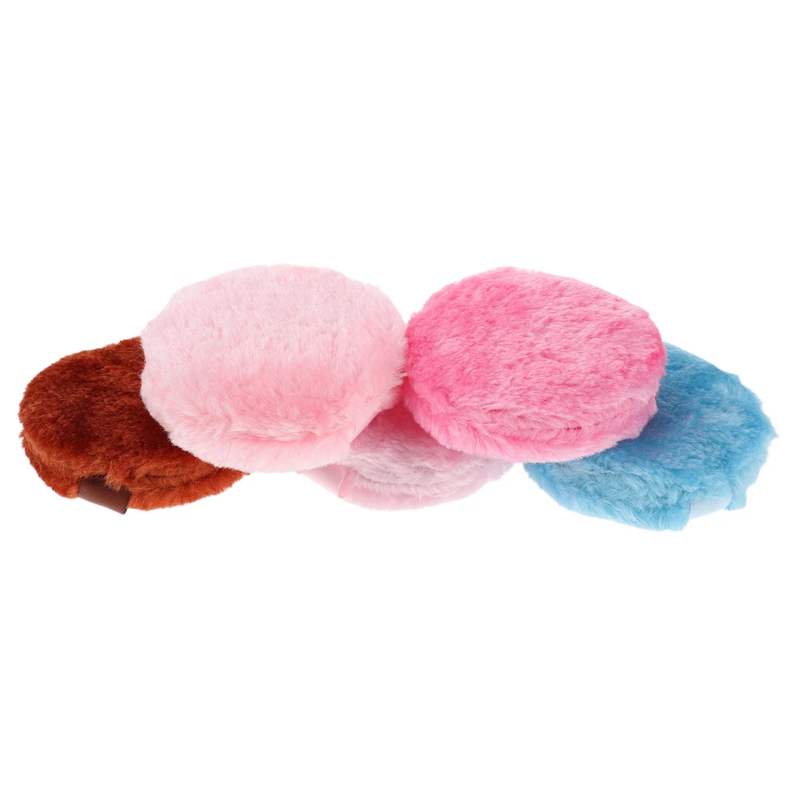 5 szt. Długie, miękkie puszki do pudru, aplikator do pudru sypkiego, do utrwalania makijażu, poduszka do podkładu, pudru, różu, miękka puszka do makijażu