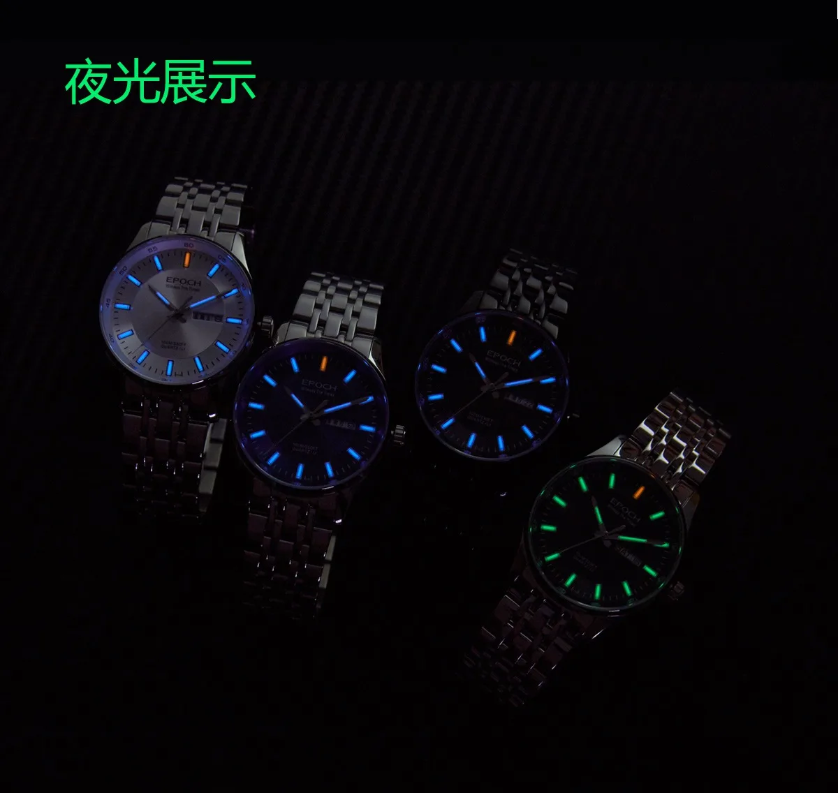 Imagem -02 - Relógio Quartz Epoch Homem Movimento Japão Luminoso Bateria de Lítio 10 Anos Wr100m Sapphire Dia Data Relógio Militar 38 mm