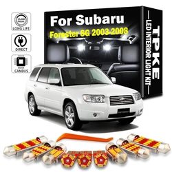 TPKE 9Pcs Car LED Interior Light Licence Plate Bulbs Kit For Subaru Forester SG 2003 2004 2005 2006 2007 2008 Trunk Signal Lamp
