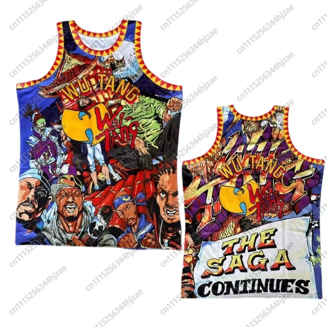 Wu-Tang Clan # 96 Unisex Basketball-Trikot, Herren Damen Y2k Hip-Hop-Style Ärmelloses Atmungsaktives Streetwear Mesh-T-Shirt – Detail 3