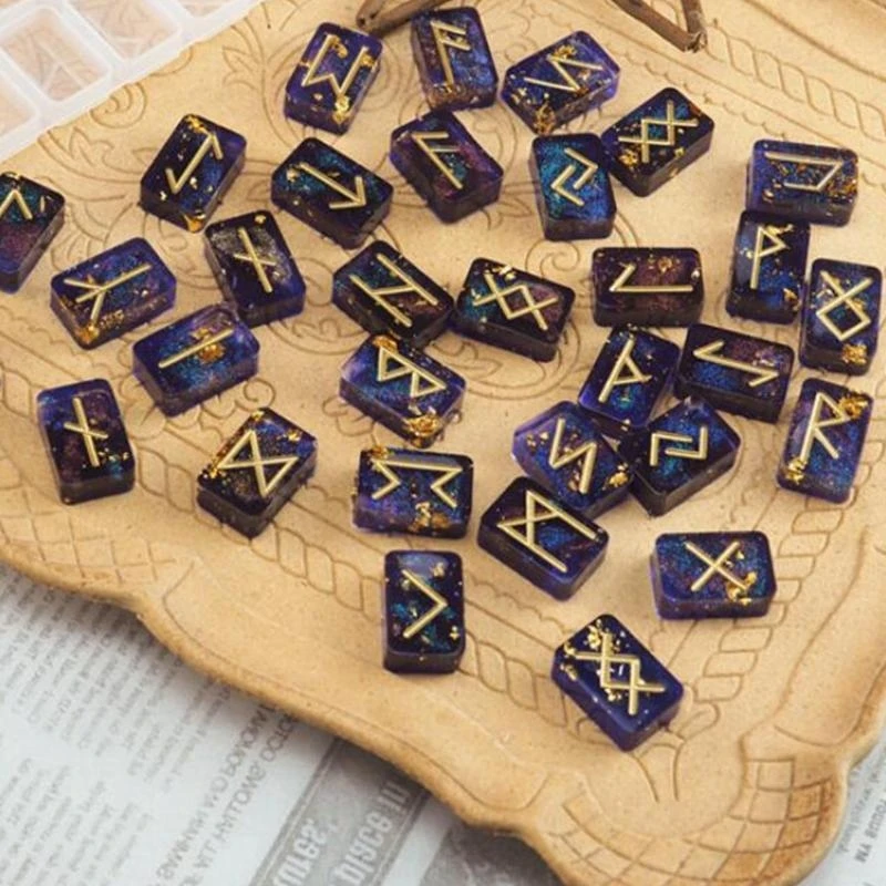 Handmade Mirror Energy Symbol Runes Letters Mold DIY Symbol Silicone Mould