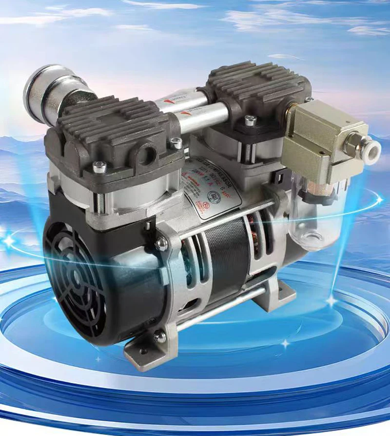 220V 50Hz 230W Vacuum Pump Silent Small Oil Free Vacuum Pump Negative Pressure Pump -90KPA Suitable for Food, Medical