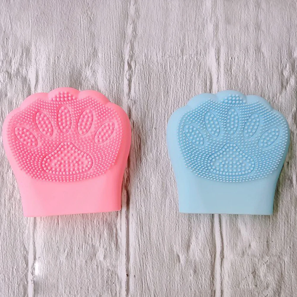 

1 Set/3pcs Silicone Handhold Cleaning Brush Cat Claw Shaped Design Face Cleansing Brush Multifunction Face Cleansing Tool (Rando
