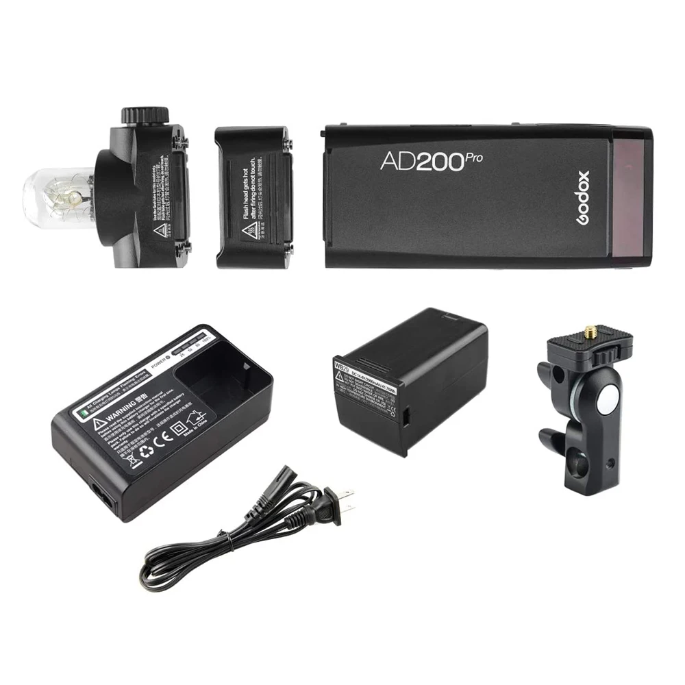 

GODOX AD200Pro Godox AD200 PRO Version 200Ws 2.4G Flash Strobe, 1/8000 HSS, 500 Full Power Flashes, 0.01-1.8s Recycling, 2900mA