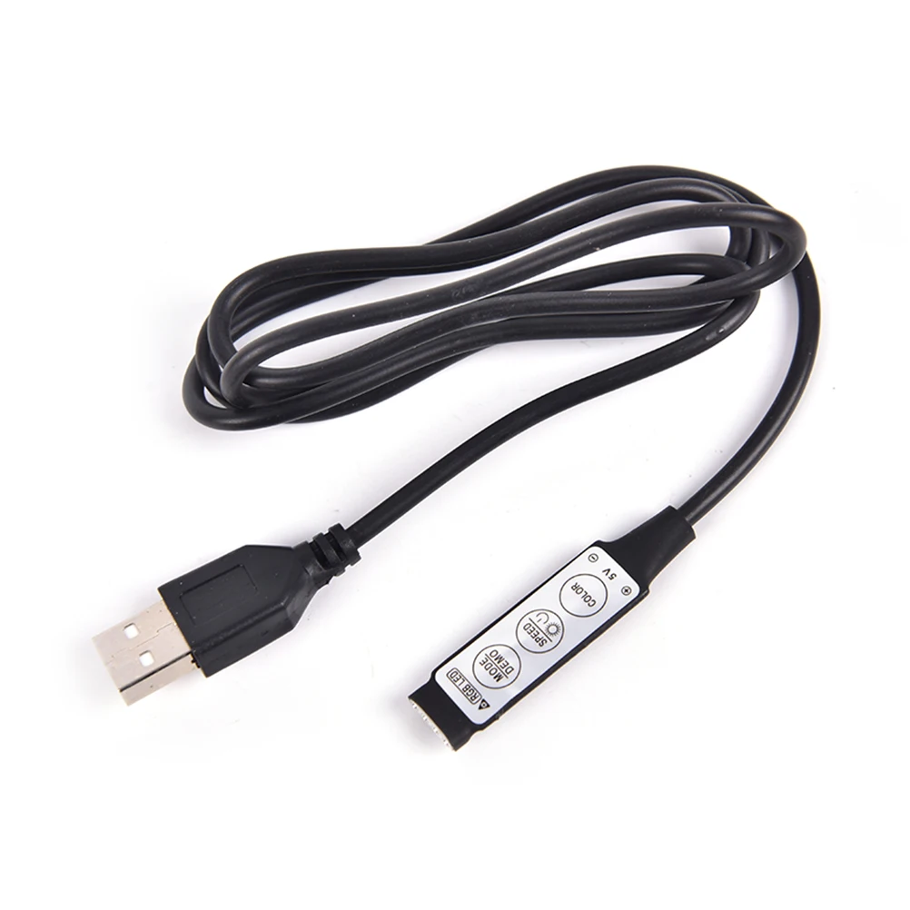 50CM USB DC5V Cabo Conector Linha de Controle para RGB LED Strip 3 Chaves 4 Pinos Switch Wire
