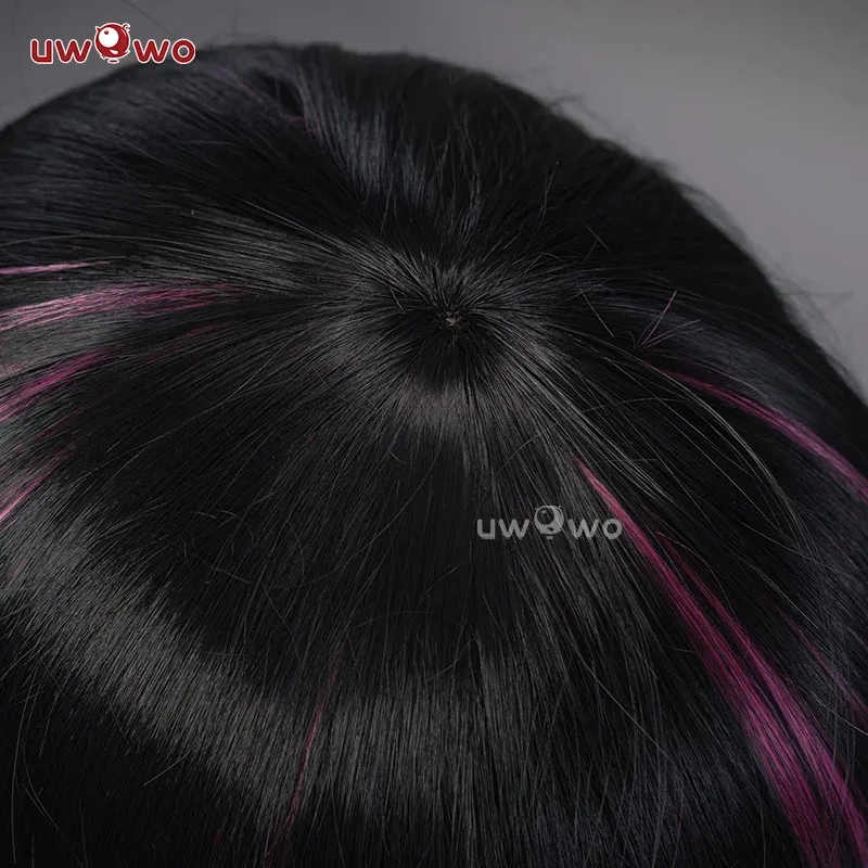 UWOWO Monster High Cosplay Draculaura disfraz peluca negro y rosa 75CM pelo largo resistente al calor