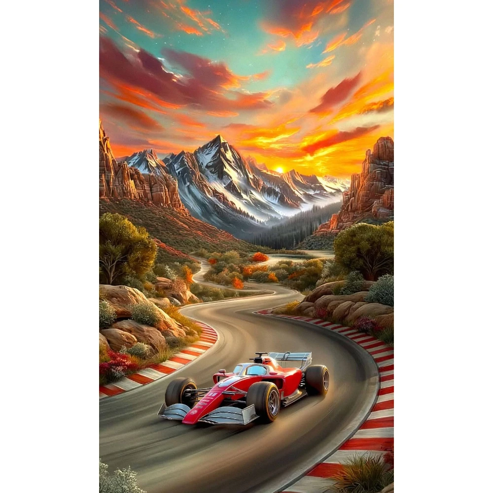 

500/1000/1200/2000 PCS Jigsaw Puzzles Racing Car Mountain Landscape Family Activity Games for Gameroom Bedroom Home Decor