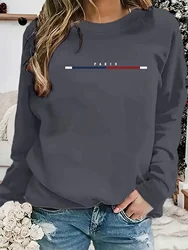 Paris Loose Sweatshirt Casual Long Sleeve Women Autumn and winter Comfortable Pullover Crewneck Loose Female Clothes