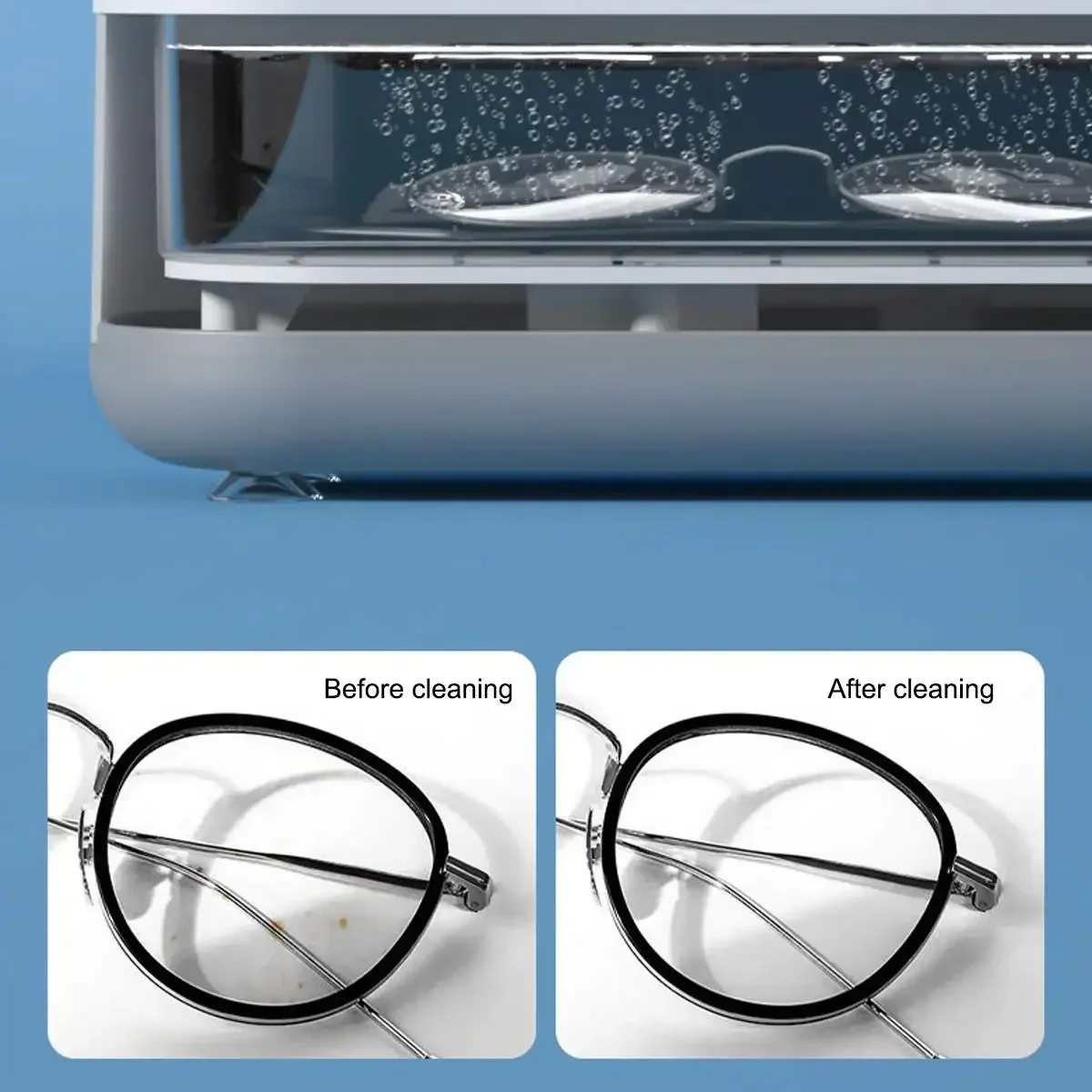 Portable 360Degree Cleaning Professional High Frequency Vibration Jewelry Eyeglasses Watches Cleaner Machine Ultrasonic Cleaner
