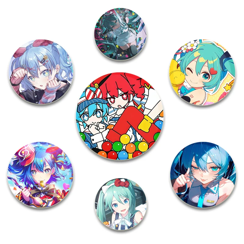 Anime HAT SUNE Cartoon Figure MEIKO Brooches Handmade Enamel Pins Cosplay Exquisit Badge for Collar Backpack Hat Accessory