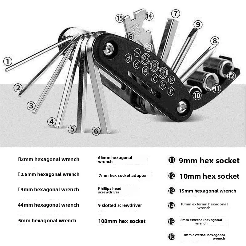 2 PCS Multi-function Folding Hex Key Wrench Set CR-V Steel Portable Allen Torx Screwdriver Multi Tool Compact Repair Kit