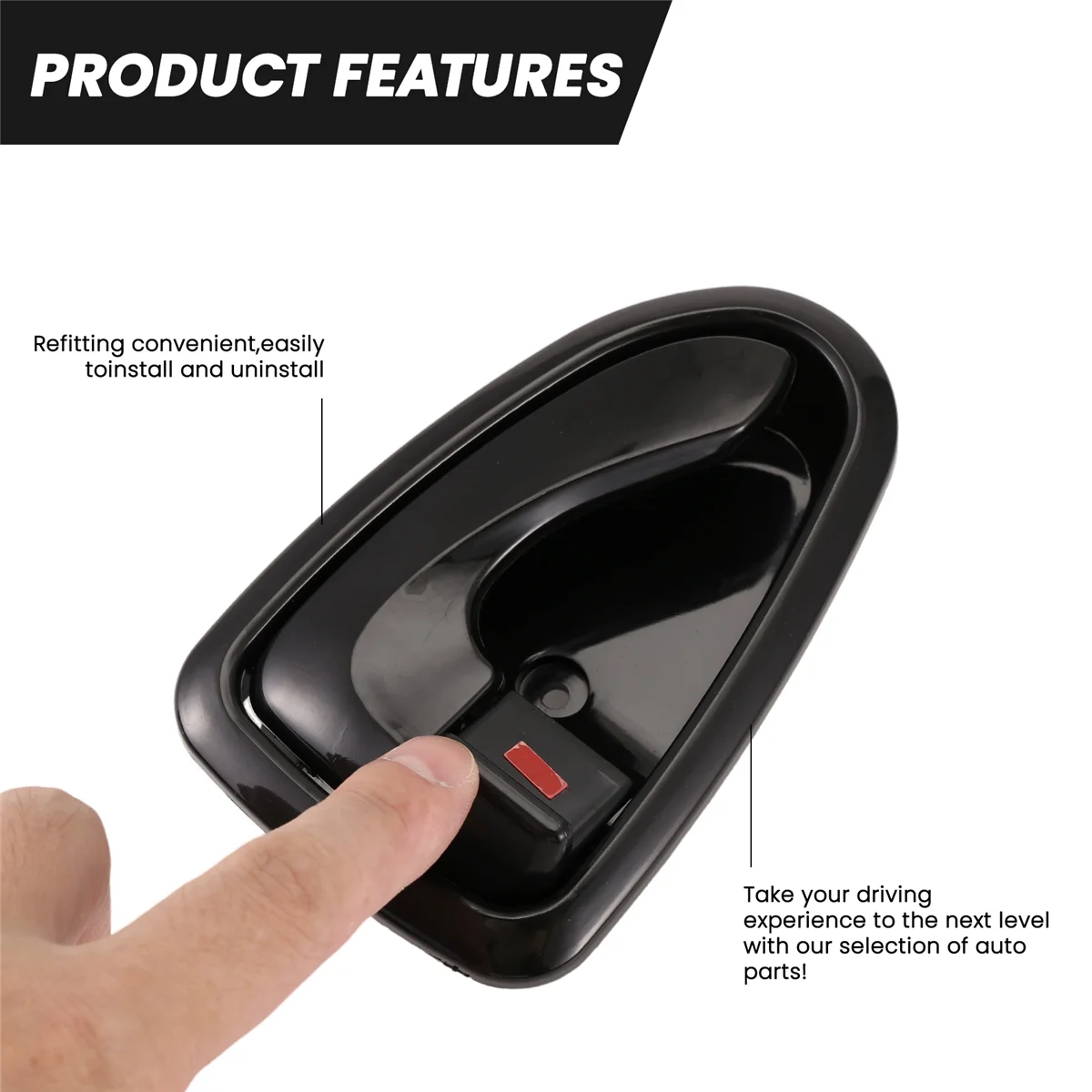 

8pcs Front Rear Left Right Outside Door Handle Inside Door Handle for Hyundai Accent 1.5L 1.6L 2000-2006 BlackJAS