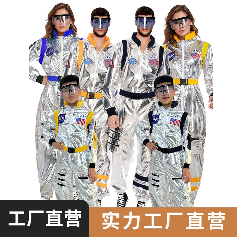 Roupas espaciais Spacesuit Silver Onesie Cos Roupas Roupas de astronauta