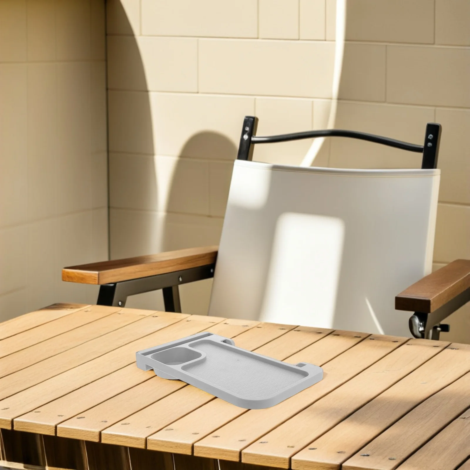 

Outdoor Folding Chair Armrest Tray Clip on Portable Side Table Cup Holder for Beach Lawn Camping Arm Rest Tray for Couch