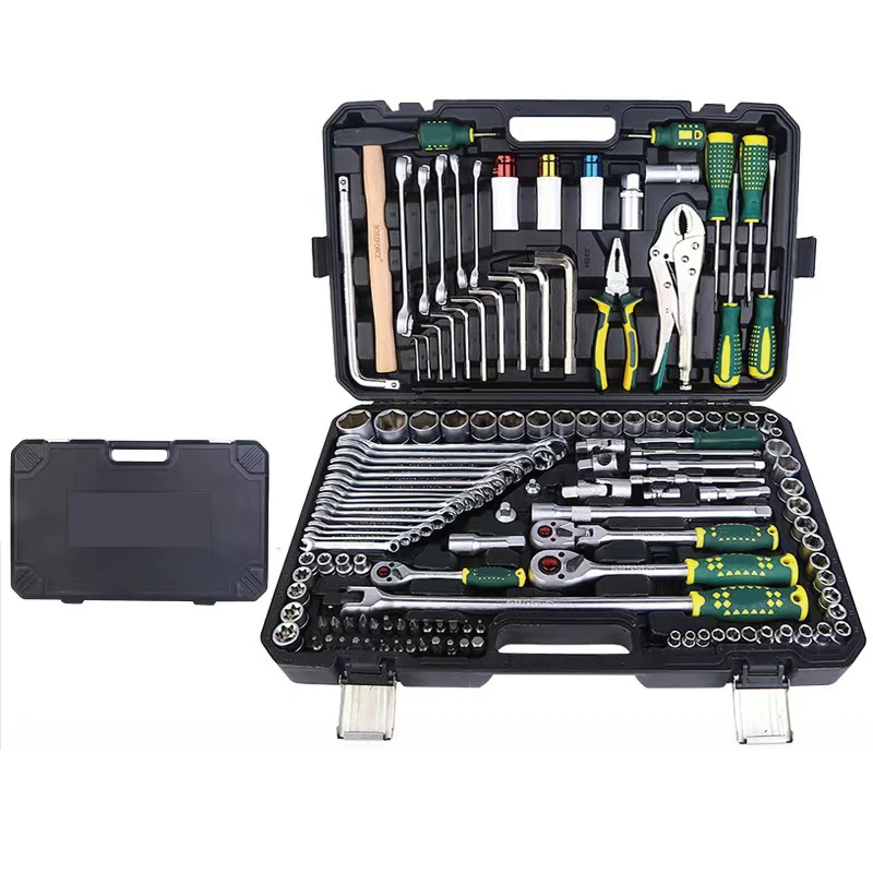 Automotive Repair Socket Set 144-piece with Portable Tool Box Including Mechanical Repair Sockets Wrenches Ratchet Wrench Set