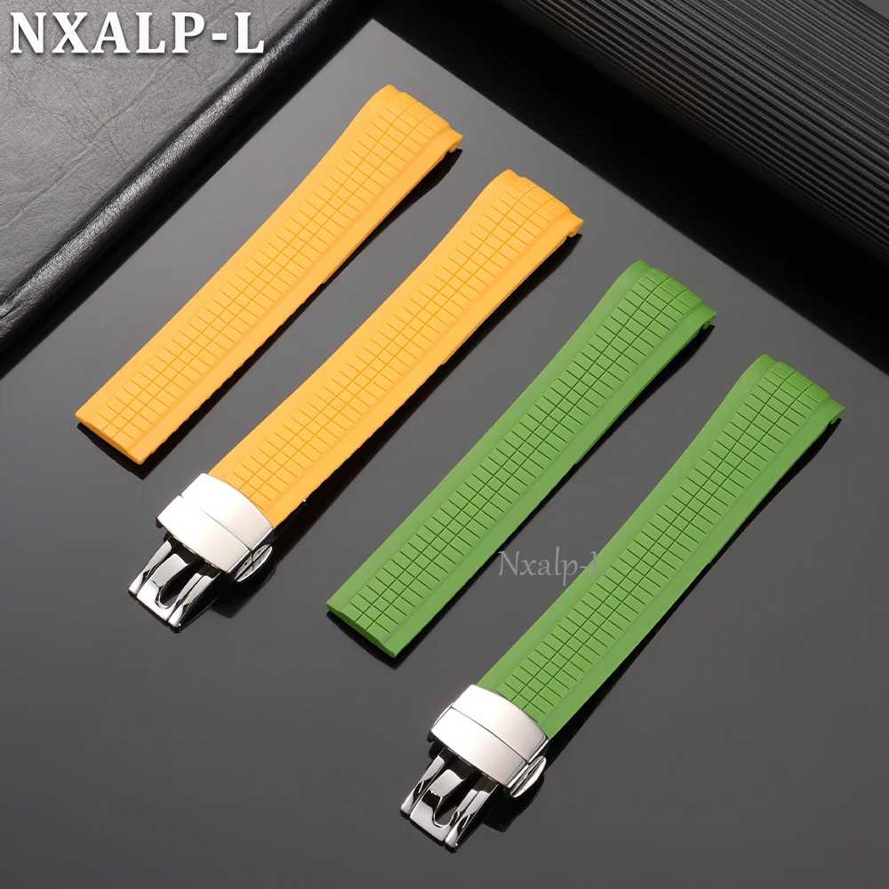 TPU Watch Band for Patek Philippe Grenade Curved End Rubber Strap Aquanaut Series 5164/5167 Durable Silicone Watch Strap 21mm