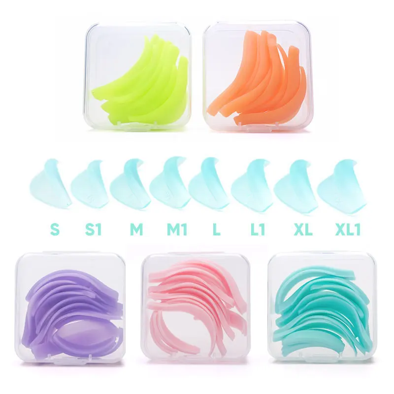 4/5/7/8 Pairs Lash Lifting Kit Silicone Pad With Box Recycling 3D Eyelashes Perming Curler Rods Shield Lashes Extension Supplies