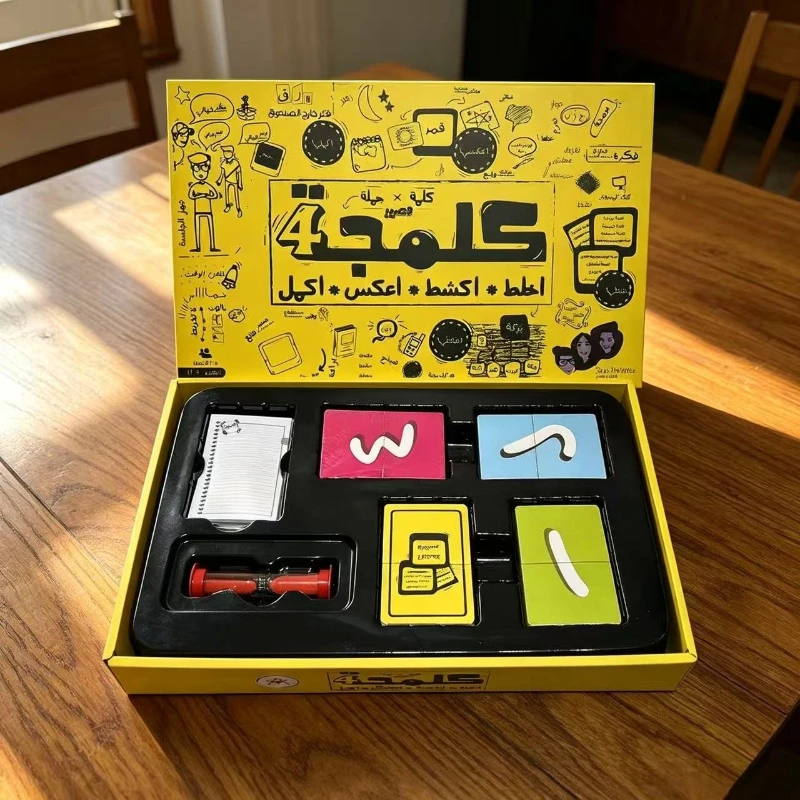 

Fashion Game Cards Arabic Version Kalma 4 Board Game Fun Word Guessing Drawing Puzzle Card Game for Adults Kids Party Supplies