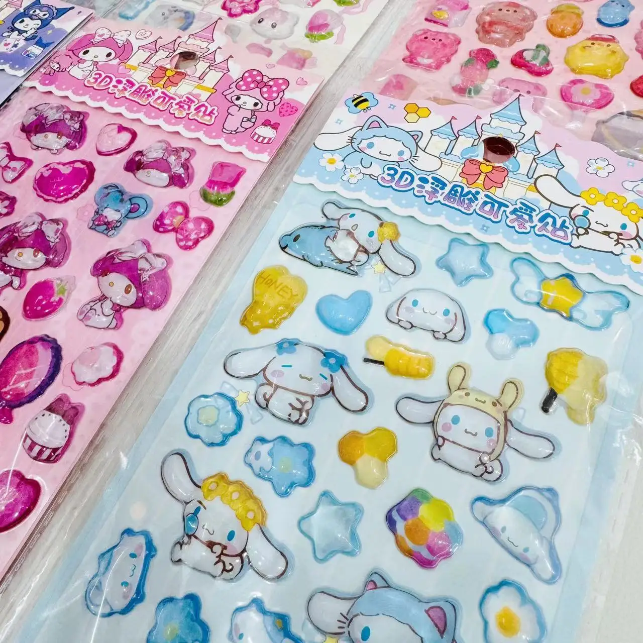 8 قطعة kuromi ثلاثية الأبعاد ملصق ميلودي مكافأة لصق لعبة لطيف ورقة بطاقة ملصق الهاتف المحمول الديكور جوهرة كريستال ملصق هدية للأطفال #3