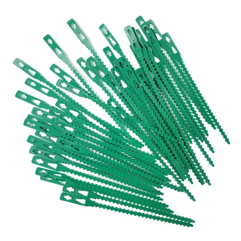 Reusable Plastic Zip Loop Wire Wrap, Self-locking  Tie, Adjustable  Plant Cable  Garden   50Pcs/Set